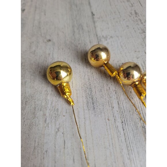 Vintage Mercury Golden Ball glass tree branch ornament xmas set - Picture 7 of 8